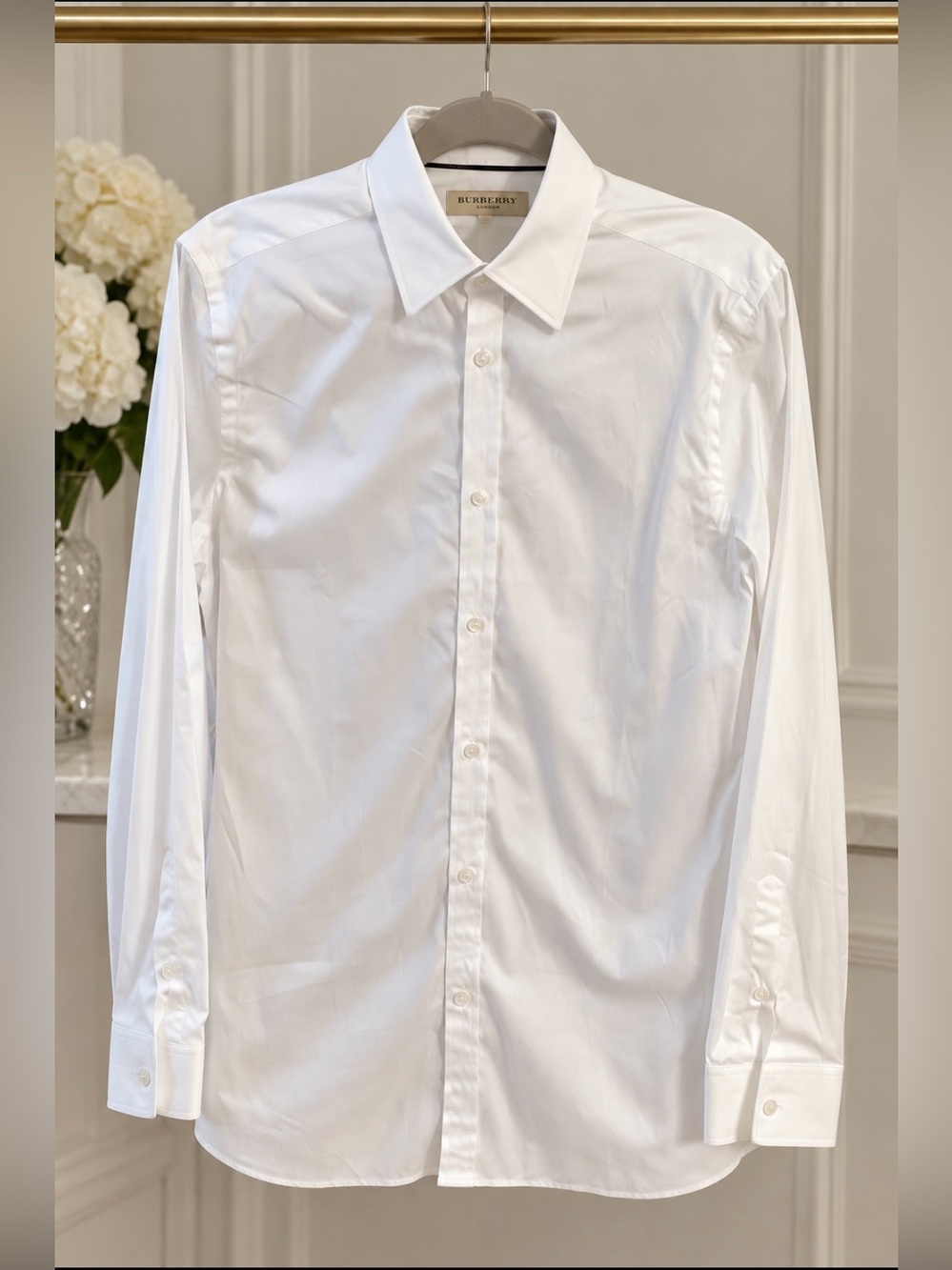 Burberry White Men's Dress Shirt - Classic Point Collar neck size 15